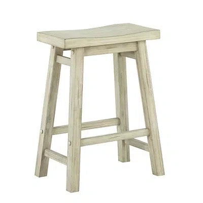 Kirkland's Sawgrass Wooden Saddle Seat Counter Stool In Gray
