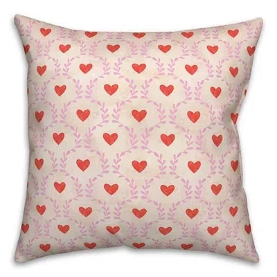 Kirkland's Scallop Heart Pattern Indoor/outdoor Pillow In Pink