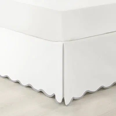 Kirkland's Scalloped Coastal Queen Bed Skirt In White