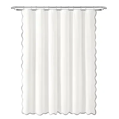 Kirkland's Scalloped Coastal Shower Curtain In Gray