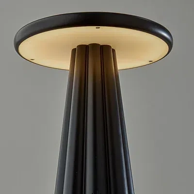 Kirkland's Scalloped Led Cordless Lamp In Black