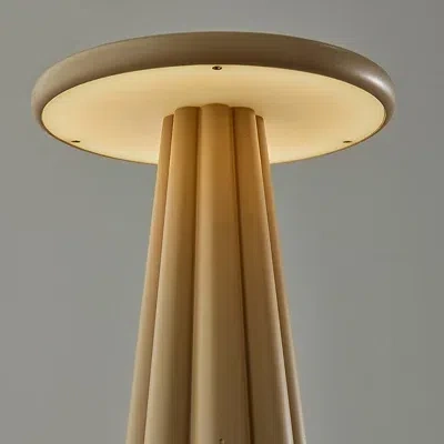 Kirkland's Scalloped Led Cordless Lamp In Brown