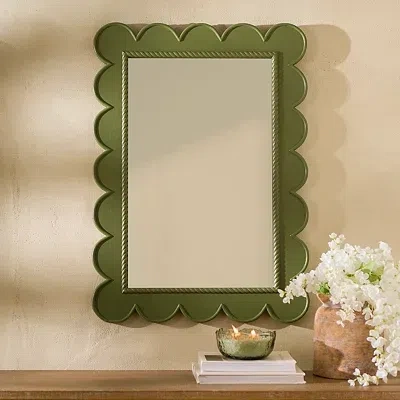 Kirkland's Scalloped Samantha Wall Mirror In Green
