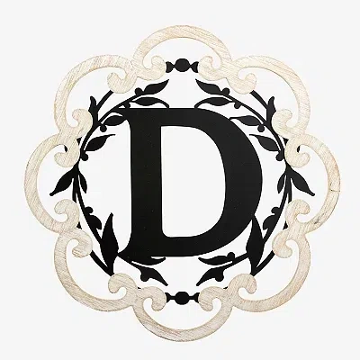 Kirkland's Scalloped Wood & Metal Monogram D Wall Plaque In Multi