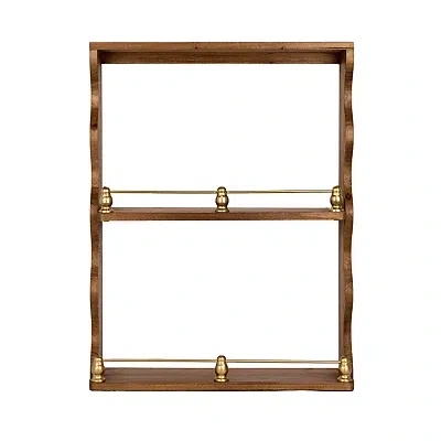 Kirkland's Scalloped Wood Wall Shelf With Gold Details