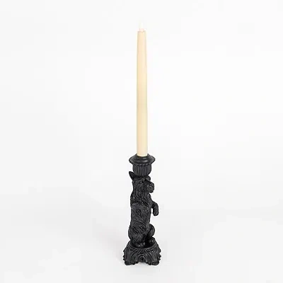 Kirkland's Schnauzer Taper Candle Holder In Black