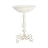 Kirkland's Scroll Metal Fluted Bird Bath In White