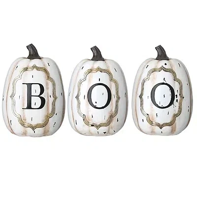 Kirkland's Scrollwork Boo Pumpkins In Multi