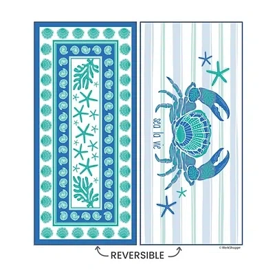Kirkland's Sea La Vie Reversible Microfiber Beach Towel In Multi
