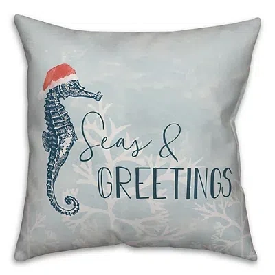 Kirkland's Seas And Greetings Seahorse Pillow In Blue