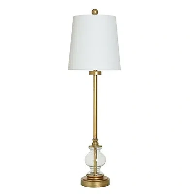 Kirkland's Seeded Glass & Gold Metal Buffet Lamp In White