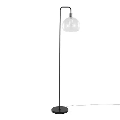 Kirkland's Seeded Glass Shade Floor Lamp In Transparent