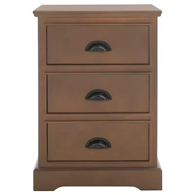 Kirkland's Sepia Wood 3-drawer Britte Side Table In Brown