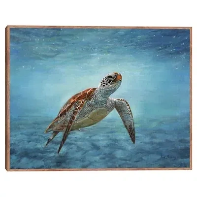 Kirkland's Serene Sea Turtle Framed Canvas Art Print In Multi