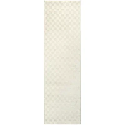 Kirkland's Serenity Checkered Runner In White