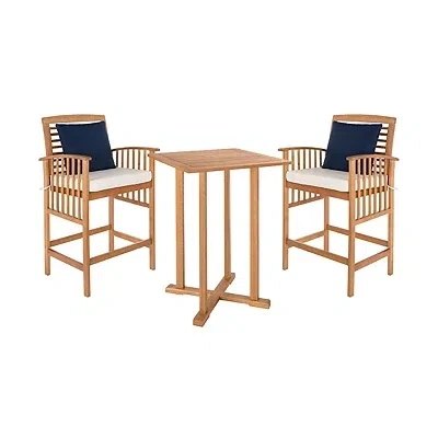 Kirkland's Set & White Cushions In Brown