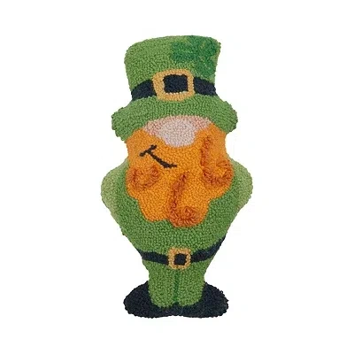 Kirkland's Shamrock Leprechaun Shaped Pillow In Green