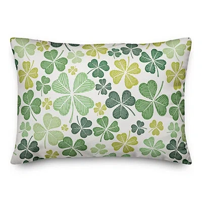 Kirkland's Shamrocks Indoor/outdoor Lumbar Pillow In Green