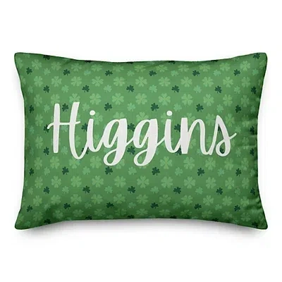 Kirkland's Shamrocks Personalized Lumbar Pillow In Green