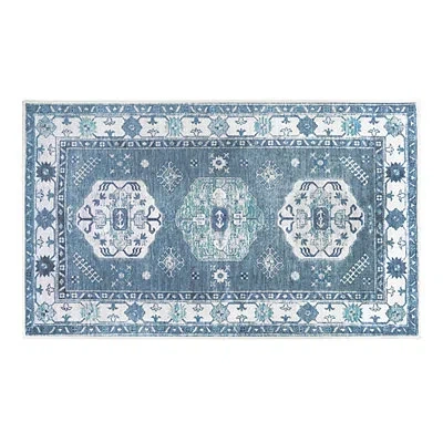Kirkland's Shary Washable Area Rug In Blue