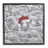 Kirkland's Sheep With Santa Hat Framed Canvas Art Print In Multi