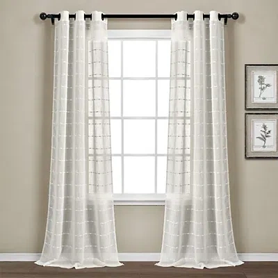 Kirkland's Sheer White Textured Curtain Panel Set