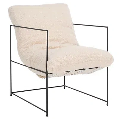 Kirkland's Sherpa Pillow Top Mollie Accent Chair In White