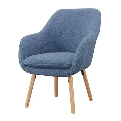 Kirkland's Sherpa Wingback Charlie Accent Chair In Blue