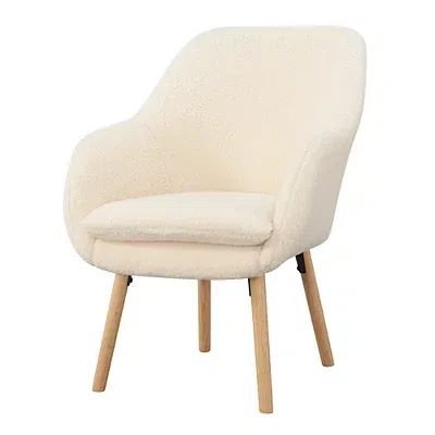 Kirkland's Sherpa Wingback Charlie Accent Chair In White