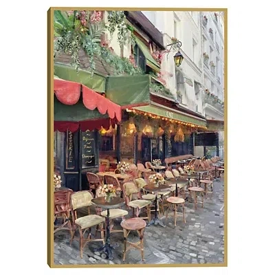 Kirkland's Sidewalk Cafe Framed Canvas Art Print In Multi