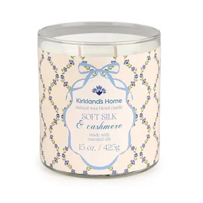 Kirkland's Silk & Cashmere Ribbon Toile 2-wick Jar Candle In Multi