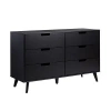Kirkland's Simple Grooved Handle 6-drawer Dresser In Black