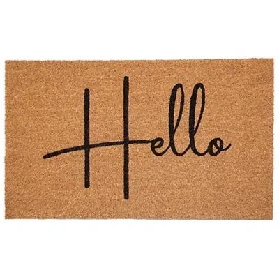 Kirkland's Simple Hello Script Doormat In Brown