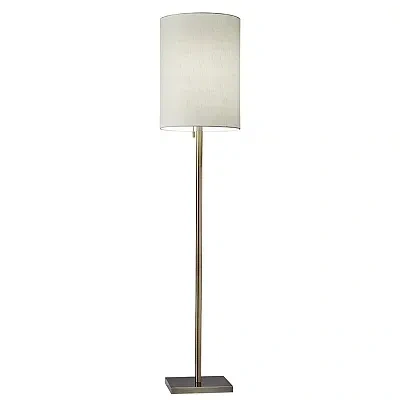 Kirkland's Simple Slender Brass Base Floor Lamp In White