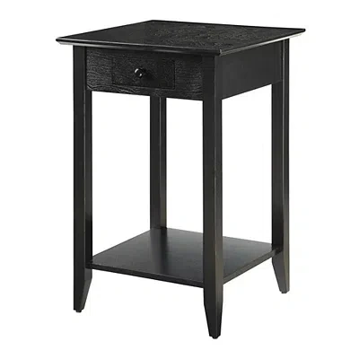 Kirkland's Single Drawer Square Accent Table In Black