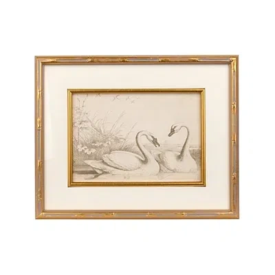 Kirkland's Sketched Swans Framed Art Print In Gray