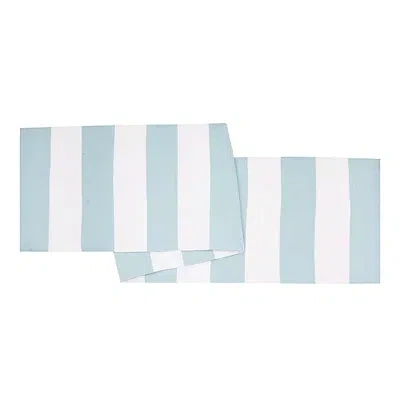 Kirkland's Sky Blue Cabana Stripe Indoor/outdoor Table Runner