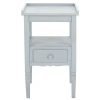 Kirkland's Sky Blue Wood Single Drawer Adelaide End Table In White