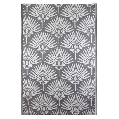 Kirkland's Slate Fan Leaf Outdoor Area Rug In Multi
