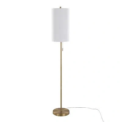 Kirkland's Slim Gold Modern Floor Lamp In White