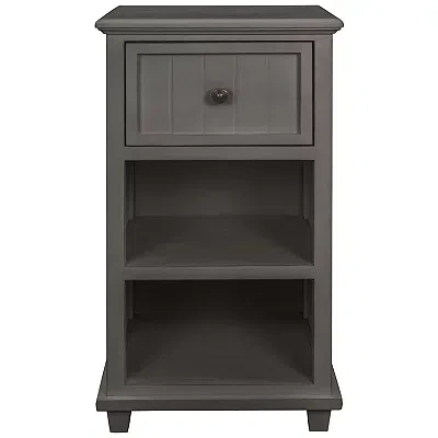 Kirkland's Slim Wooden 2-shelf Side Table In Gray