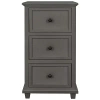 Kirkland's Slim Wooden 3-drawer Side Table In Gray
