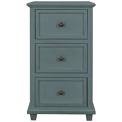Kirkland's Slim Wooden 3-drawer Side Table In Blue