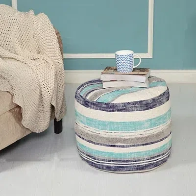 Kirkland's Slub Tufted Pouf In Multi