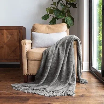 Kirkland's Slubbed Yarn Throw In Gray