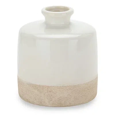 Kirkland's Small Cream Two Tone Glazed Ceramic Vase In White
