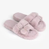 Kirkland's Small Mauve Buckle Fur Slide Slippers In Purple