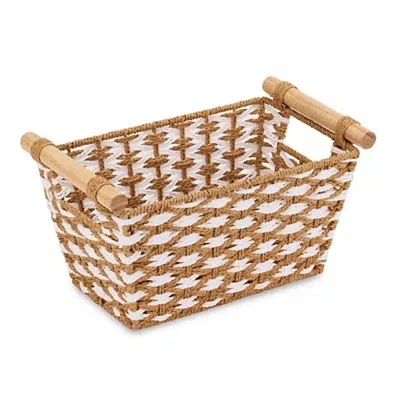 Kirkland's Small Natural Rope Wood Handle Basket In Multi
