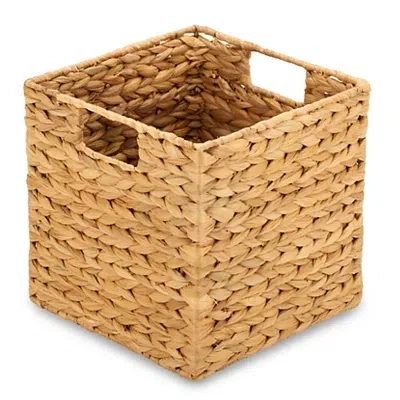Kirkland's Small Square Water Hyacinth Basket In Brown