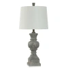 Kirkland's Smokey Slate Gray Baluster Grain Table Lamp In White